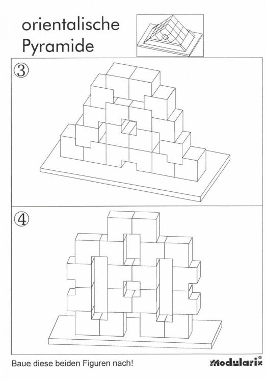 Orientalische Pyramide - Figuren 03 - 04 - räumliches Legespiel / Modularix-System mit 18 Bauelementen zur Förderung von Motorik, Konzentration und dreidimensionalen Denken Orientalische Pyramide - Figuren 03 - 04 - für Kinder und Senioren