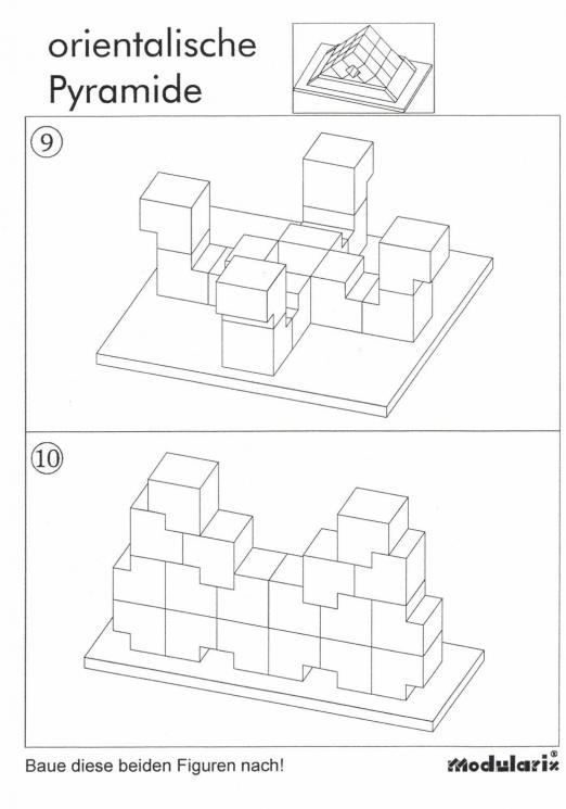 Orientalische Pyramide - Figuren 09 - 10 - räumliches Legespiel / Modularix-System mit 18 Bauelementen zur Förderung von Motorik, Konzentration und dreidimensionalen Denken Orientalische Pyramide - Figuren 09 - 10 - für Kinder und Senioren