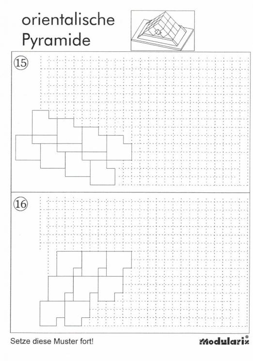 Orientalische Pyramide - Muster 15-16 - räumliches Legespiel / Modularix-System mit 18 Bauelementen zur Förderung von Motorik, Konzentration und dreidimensionalen Denken Orientalische Pyramide - Muster 15-16 - für Kinder und Senioren