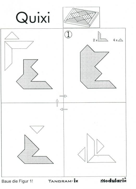 Modularix Quixi - Figur 1 - räumliches Legemosaik, das mit wenigen Formen die Raumwahrnehmung sowie das dreidimensionale Denken fördert Modularix Quixi - Figur 1 - für Kinder und Senioren