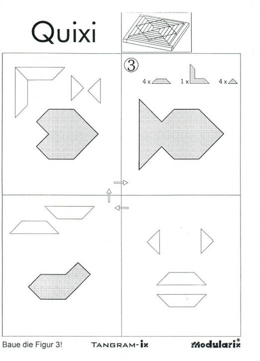 Modularix Quixi - Figur 3 - räumliches Legemosaik, das mit wenigen Formen die Raumwahrnehmung sowie das dreidimensionale Denken fördert Modularix Quixi - Figur 3 - für Kinder und Senioren