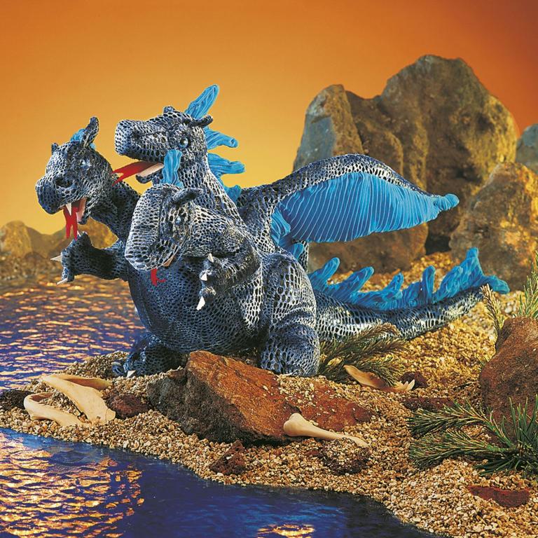 Drache dreiköpfig - Folkmanis Handpuppe