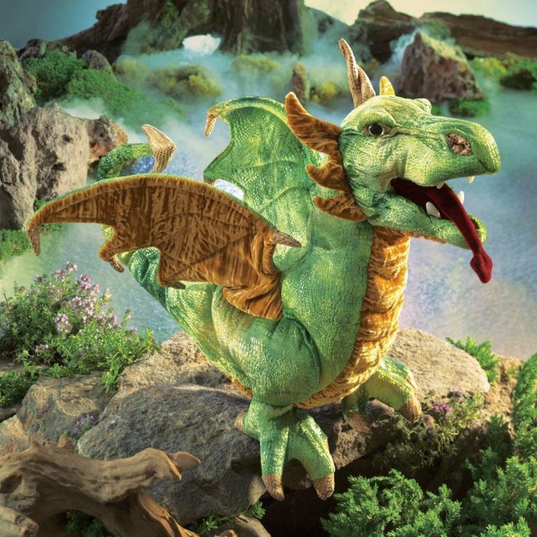 Handpuppe - original Folkmanis - Lindwurm Drache