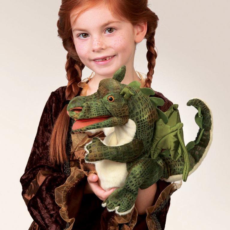 Tier-Handpuppe von Folkmanis - Baby-Drache