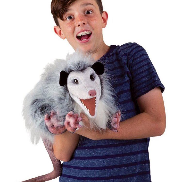 Handpuppe - original Folkmanis - graues Opossum
