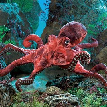 Tier-Handpuppe von Folkmanis - Roter Oktopus