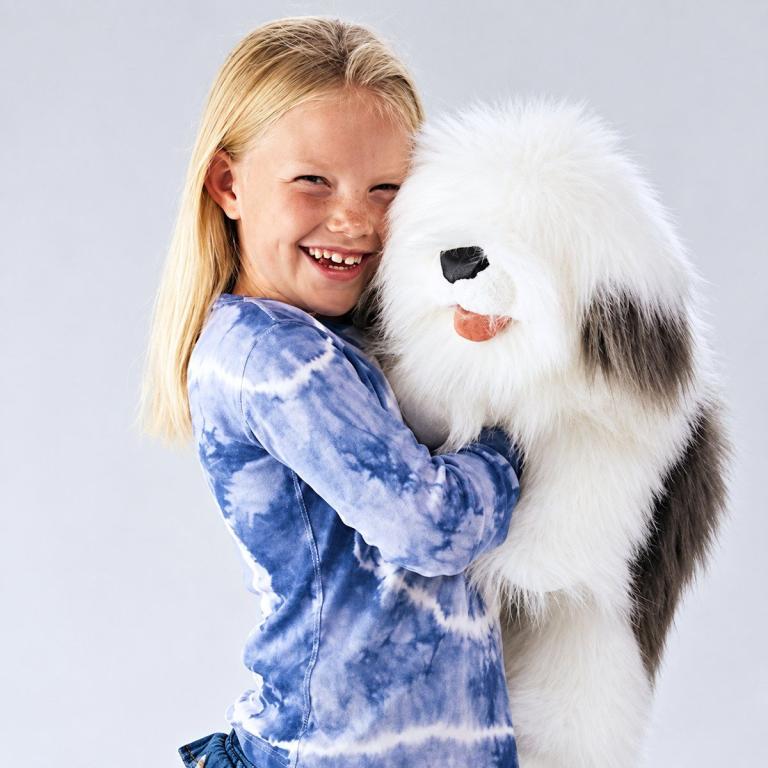 Bobtail-Hund - original Folkmanis Handpuppe