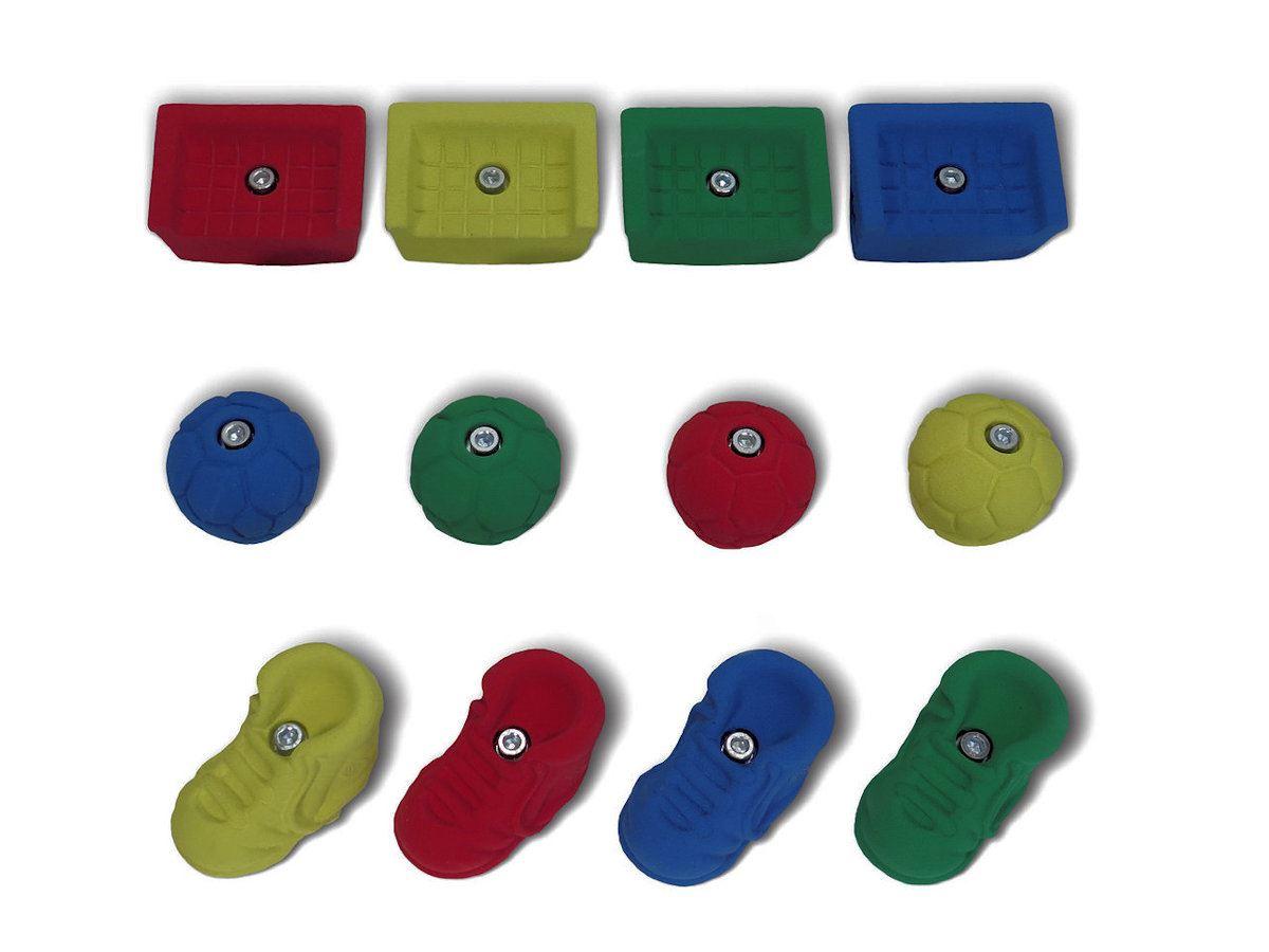 Kinderklettergriffe-Set-Fussball-bunt - Kindergartenqualität - in Deutschland hergestellt