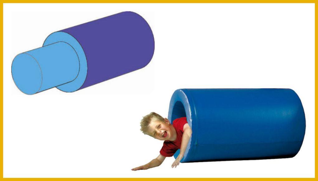 Motorikelement Spielröhre blau mit Innenzylinder - Bausteinsatz original Bänfer 