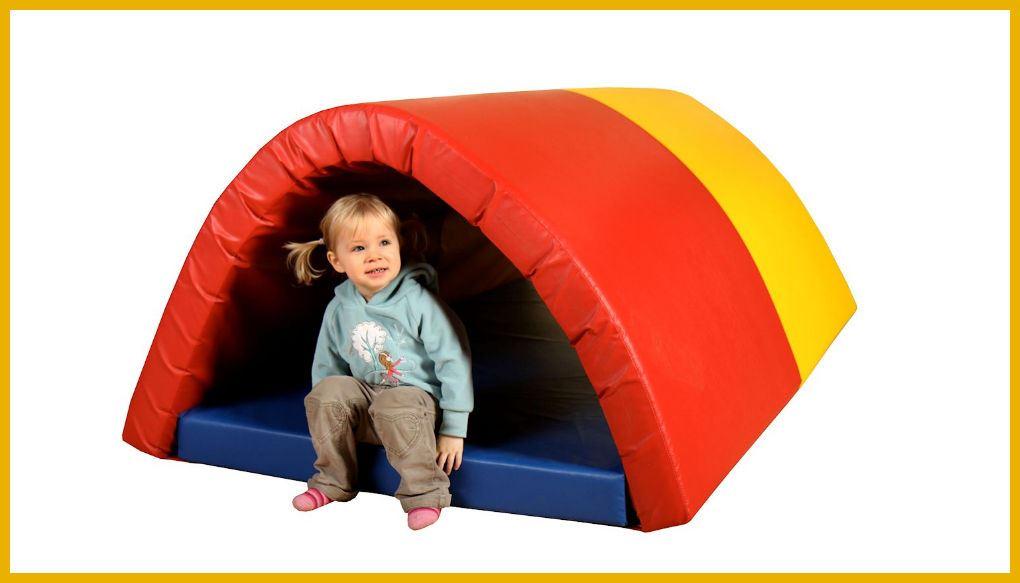 Motorikelement Tunnel - Aufbau - Bausteinsatz original Bänfer