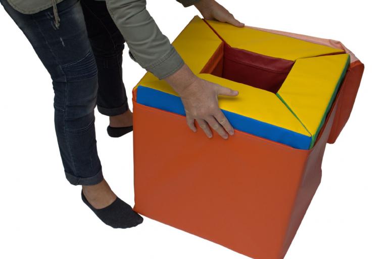 Trapezwürfel-Zusammenbau 2 - Bausteinsatz Balancierwürfel und Trapezelemente