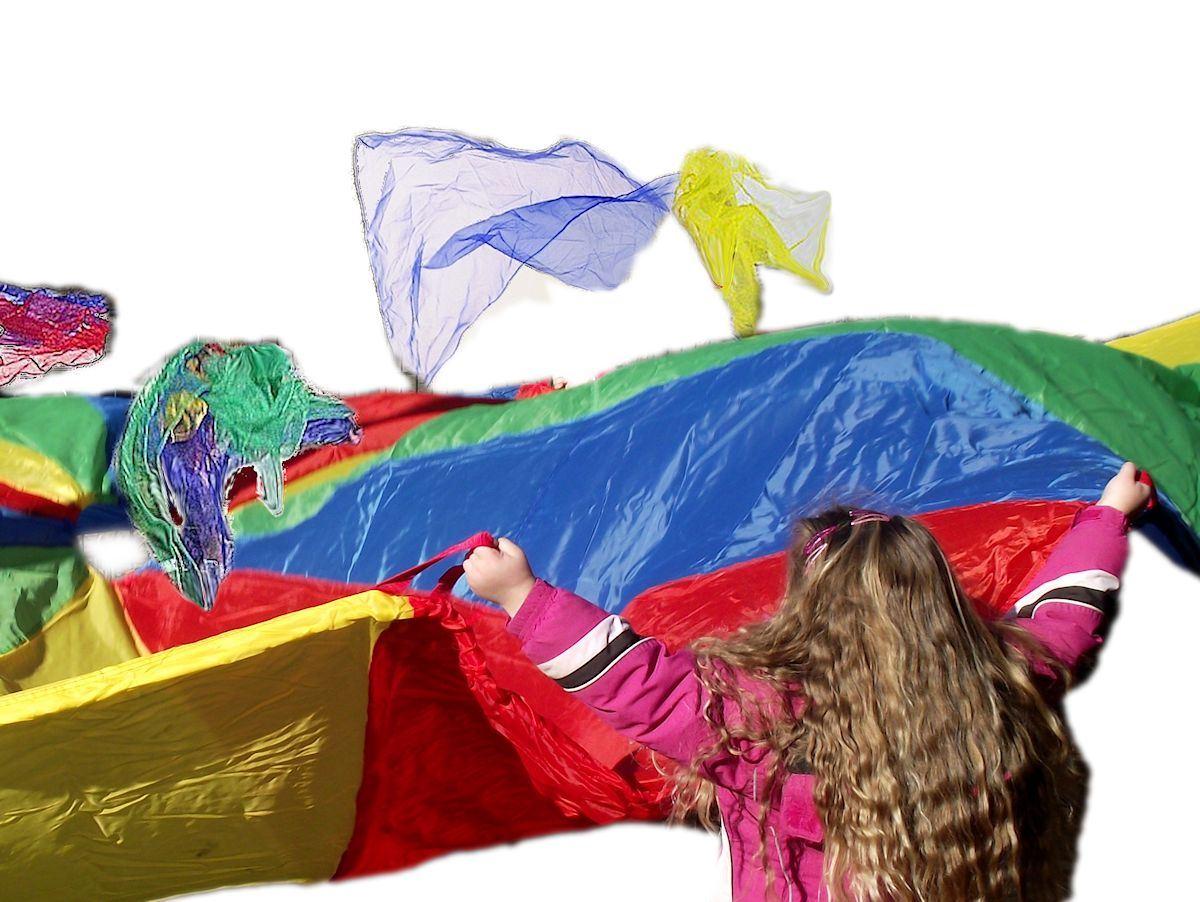 Schwungtuch-Spiel "Bunte Käfer" - Übungen für Kinder mit dem Schwungtuch