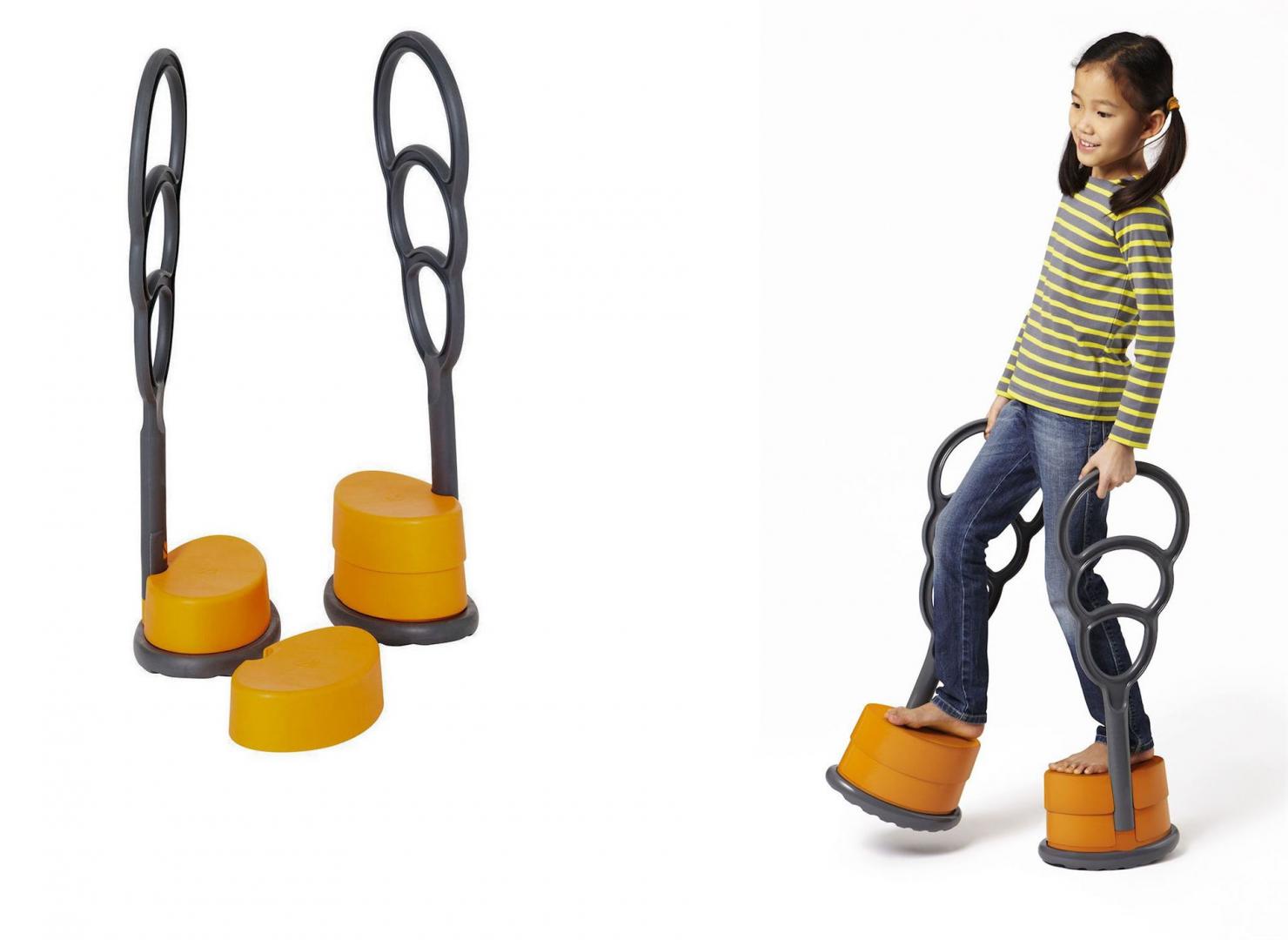 Mini Stelzen orange - mit Griffe aus Hartgummi für festen Halt 